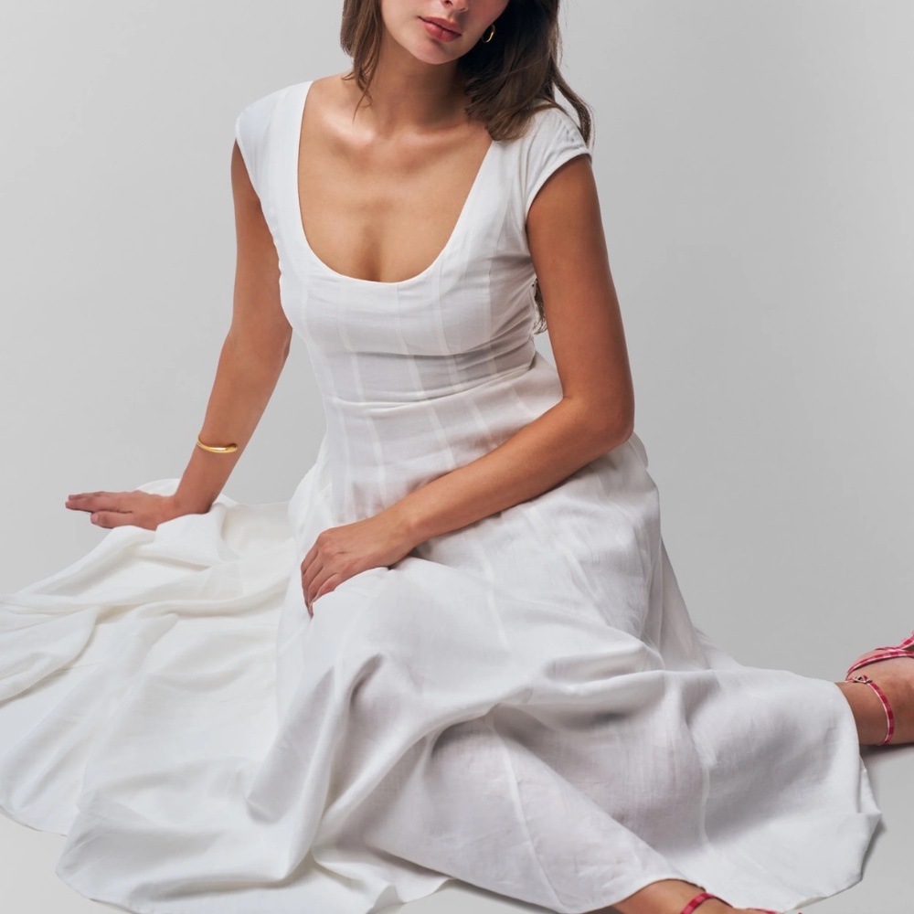 Danielle Guizio "Leila" Dress in White (NWT) - Picture 4 of 8